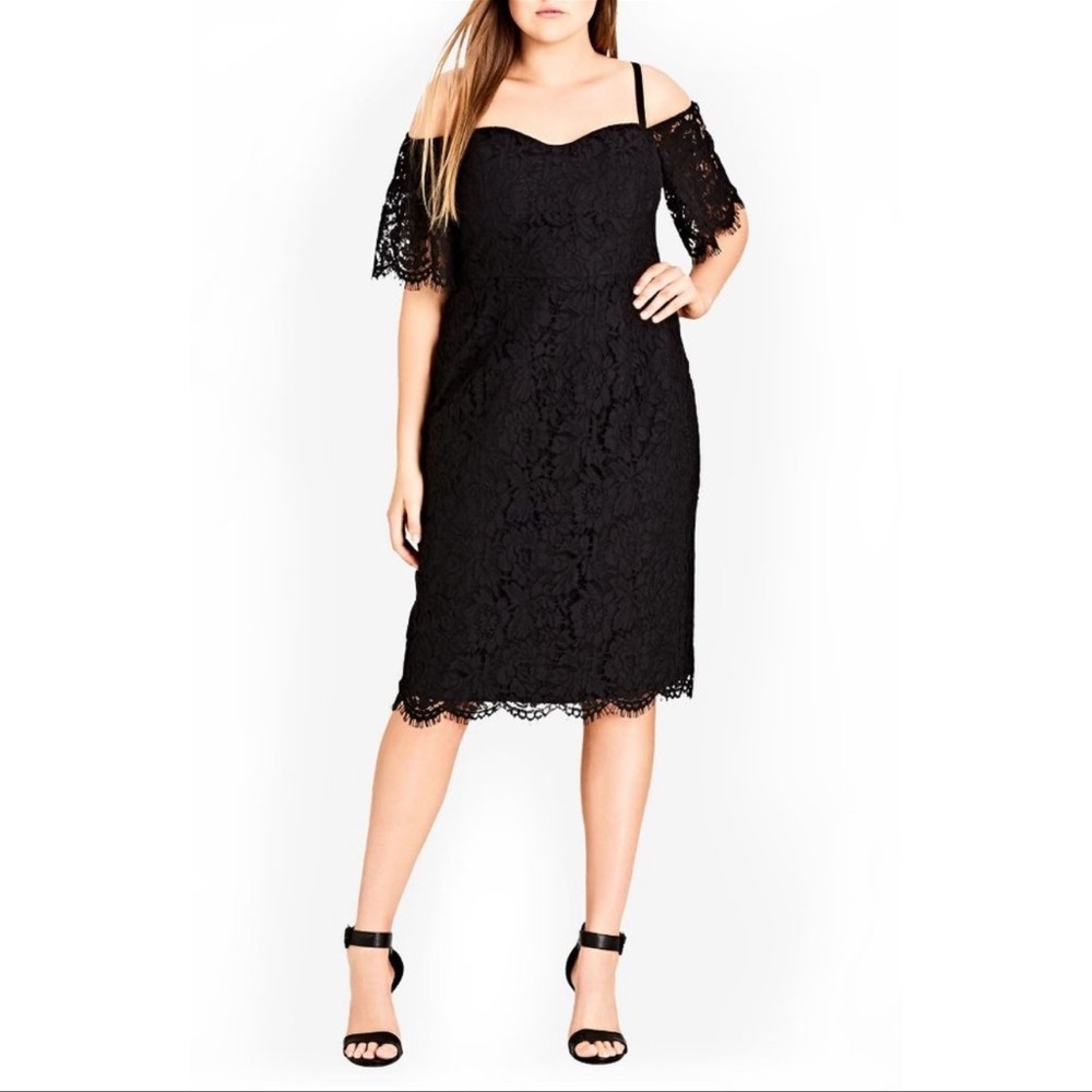 City Chic Lace Dress Whisper NWT 16